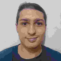 A pixelated and glitched profile picture of Bruno